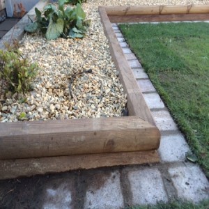 Raised bed constructed using 'slogs'